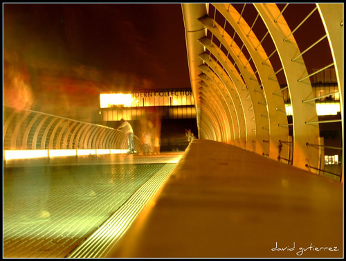 Ghost of London Millennium Bridge at Night