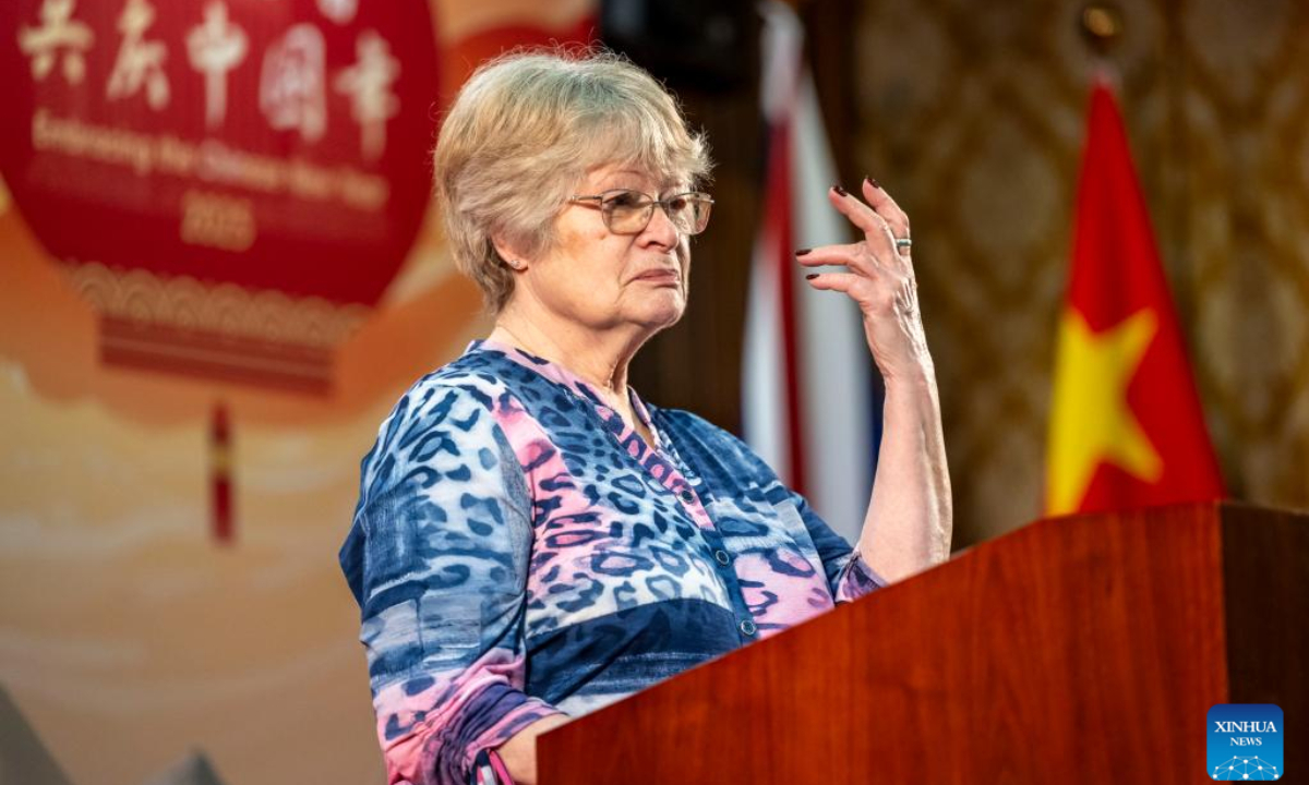 Denise ​Wynne shares insights about her father Dennis Morley who ‍survived the Lisbon Maru incident⁣ during a special event in London on February 22, 2025.